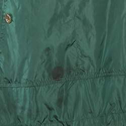 جاكت غوتشي واقي من الرياح تفاصيل حواف شريط نايلون شعار أخضر بغطاء مقاس صغير - سمول