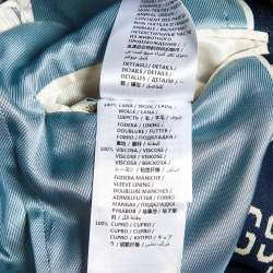 Pre Owned Gucci Navy Blue GG Jacquard Cotton Knit Blazer L