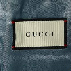 Gucci Navy Blue GG Diamond Jacquard Cambridge Jacket L