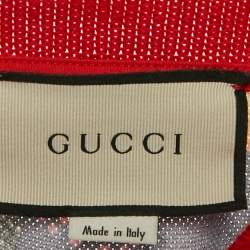 Gucci Blue Printed Cotton Pique Polo T-Shirt XXXL