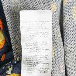 Gucci Blue Printed Cotton Pique Polo T-Shirt XXXL