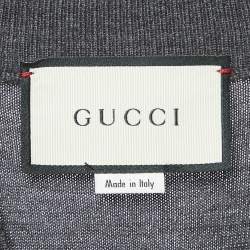 Gucci Black Bee Embroidered Wool Button Front Cardigan XXL