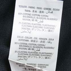 Gucci Navy Blue Cotton Pique Web Collar Detail Polo T-Shirt XL