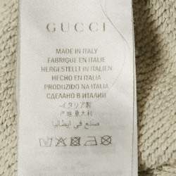 Pre Owned Gucci Grey Vintage Logo Print Cotton Knit Hoodie XL