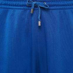 Pre Owned Gucci Blue Jersey Web Tape Trimmed Sweatpants XL