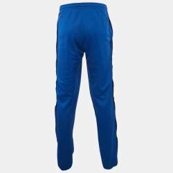 Pre Owned Gucci Blue Jersey Web Tape Trimmed Sweatpants XL
