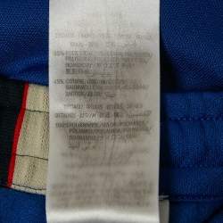 Pre Owned Gucci Blue Jersey Web Tape Trimmed Sweatpants XL