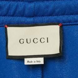 Pre Owned Gucci Blue Jersey Web Tape Trimmed Sweatpants XL