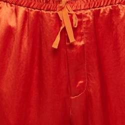 Gucci Orange Satin Web Tape Trimmed Trackpants XL