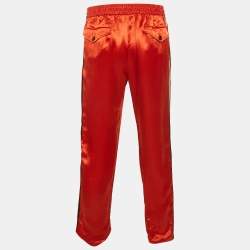 Gucci Orange Satin Web Tape Trimmed Trackpants XL