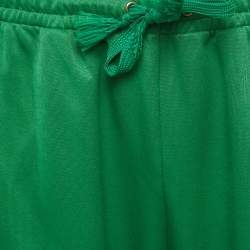 Pre Owned Gucci Green Jersey Web Tape Trimmed Trackpants XL