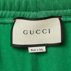 Pre Owned Gucci Green Jersey Web Tape Trimmed Trackpants XL