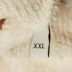 Gucci Off-White Printed Cotton Distressed Crew Neck Sweatshirt XXL