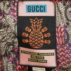 Gucci Brown/Pink Pineapple GG Print Silk Shorts M