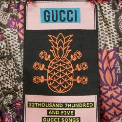 Gucci Brown/Pink Pineapple GG Print Silk Shorts M