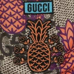 Gucci Brown/Pink Pineapple GG Print Silk Shorts M