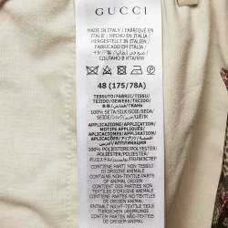 Gucci Brown/Pink Pineapple GG Print Silk Shorts M