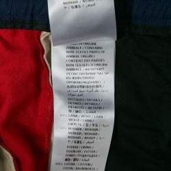 مملوكة مسبقًا Gucci Navy Blue Wool Contrast Trimmed Trackpants XXL