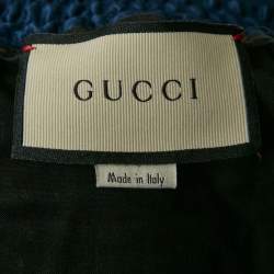 Gucci Blue Satin Web Tape Trimmed Joggers XL
