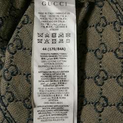 Pre Owned Gucci Blue GG Supreme Leather Trim Denim Jacket XS