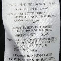 Pre Owned Gucci Black Logo Print Jersey Sequin Detail T-Shirt M