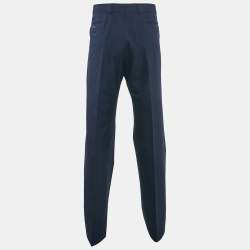 Gucci Navy Blue Cotton Tailored Trousers XXL