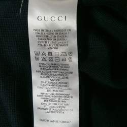 Gucci Navy Blue Cotton Pique Web Tape Collar Detail Polo T-Shirt XL