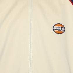 Gucci Colorblock Jersey Pattern Web Accent Varsity Jacket L