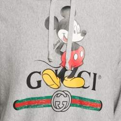 Gucci x Disney Grey Mickey Print Cotton Hooded Sweatshirt XS