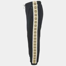 Gucci Black GG Side Stripe Cotton Knit Sweatpants L