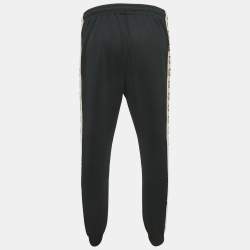 Gucci Black GG Side Stripe Cotton Knit Sweatpants L