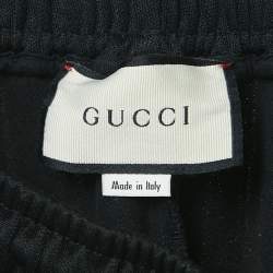 Gucci Black GG Side Stripe Cotton Knit Sweatpants L