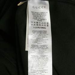 Pre Owned Gucci Black GG Band Trim Jersey Zip-Up Jacket L