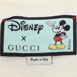 Gucci X Disney Cream Logo Printed Cotton Crewneck Oversized T-Shirt XS