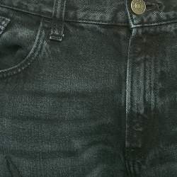 Gucci Dark Grey Washed Denim Regular Fit Denim Jeans L Waist 34"