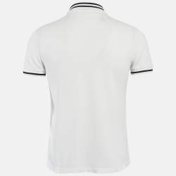 Gucci White Cotton Pique Bee Embroidered Polo T-Shirt XS