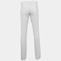 Gucci White Corduroy Regular Fit Trousers L