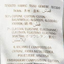 Pre Owned Gucci White Cotton Pique Logo Patch Detail Polo T-Shirt L