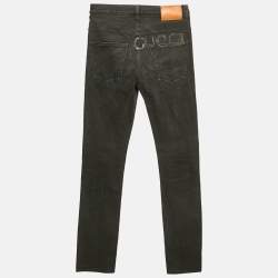 Gucci Black Washed Denim High Rise Jeans S Waist 30"