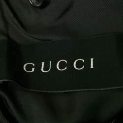 Gucci Black Leather Single Breasted Blazer L