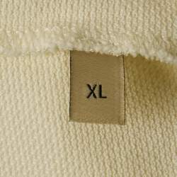 Pre Owned Gucci Off-White Logo Embroidered Cotton Pique Polo T-Shirt XL