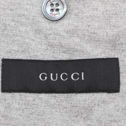 Gucci Grey Cupro Double Button Blazer L