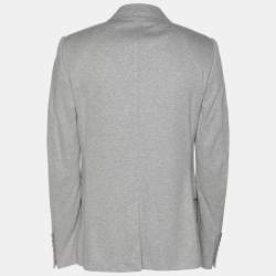 Gucci Grey Cupro Double Button Blazer L