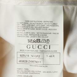 Gucci Ivory Wool Crepe Tailored Pants M