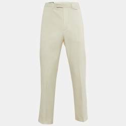 Gucci Ivory Wool Crepe Tailored Pants M