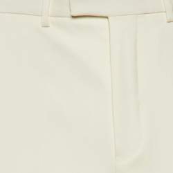 Gucci Ivory Wool Crepe Tailored Pants M