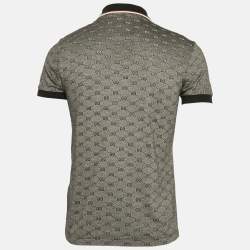 Gucci Grey GG Cotton Pique Polo T-Shirt S