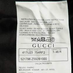 Gucci Black Mohair & Wool Tailored Pants S/Waist 34"
