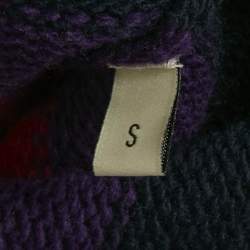 Gucci Multicolor Tiger Striped Intarsia Wool Embroidery Detail Sweater S