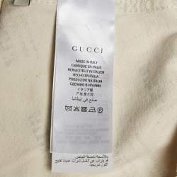 Gucci Off-White Stamp Print Cotton Button Front Jacket S
